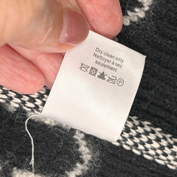 Veronica Beard Wool Sweater Jacket Shawl Collar Belt Aztec Tribal Jacquard Large - Picture 13 of 16